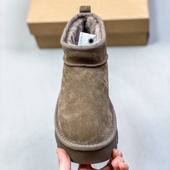 UGG Brown Suede Classic Ultra Mini New Heights - Picture 2 of 6
